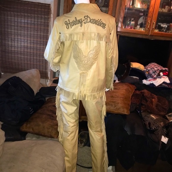 Harley Davidson BUCKSKIN LEATHER LINED IN SATIN😮 - Picture 1 of 8
